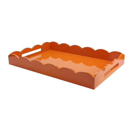 Tablett Ottomane lackiert Rechteck Orange 66cm - Serviertabletts - Addison Ross
