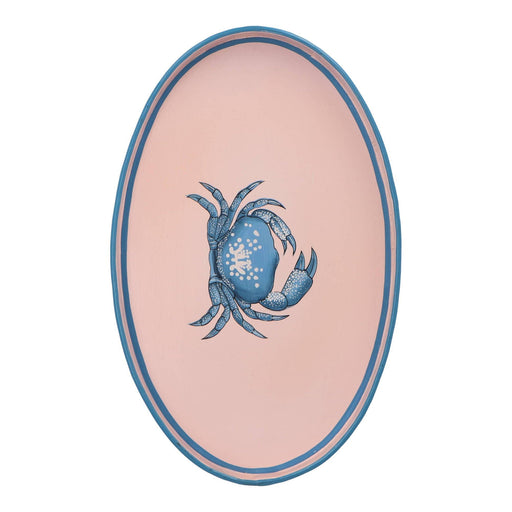 Les Ottomans Tablett oval handbemalt 33cm Krabbe - FOODIES IN HEELS