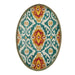 Tablett oval handbemalt Ikat 48x39cm blau rot Les Ottomans -. FOODIES IN HEELS