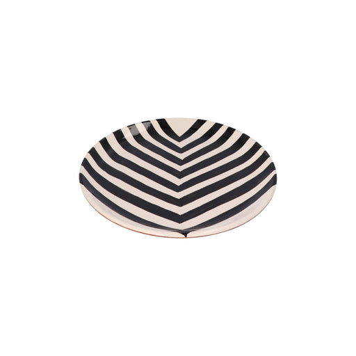 Essteller mit Chevron-Muster schwarz 27cm - Essteller - Casa Cubista