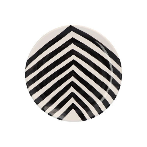 Essteller mit Chevron-Muster schwarz 27cm - Essteller - Casa Cubista