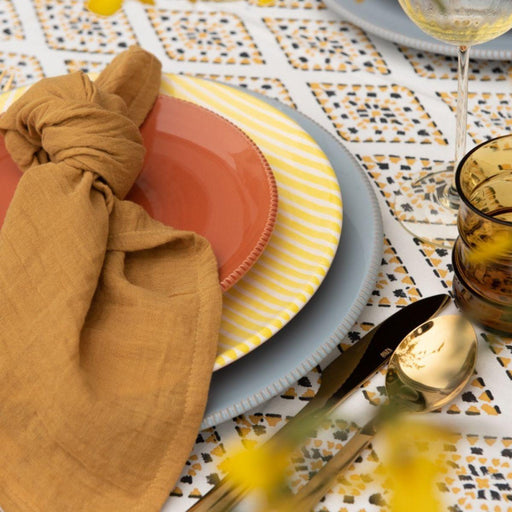 Essteller mit Criss - Cross Muster zitronengelb 27cm - Essteller - Casa Cubista