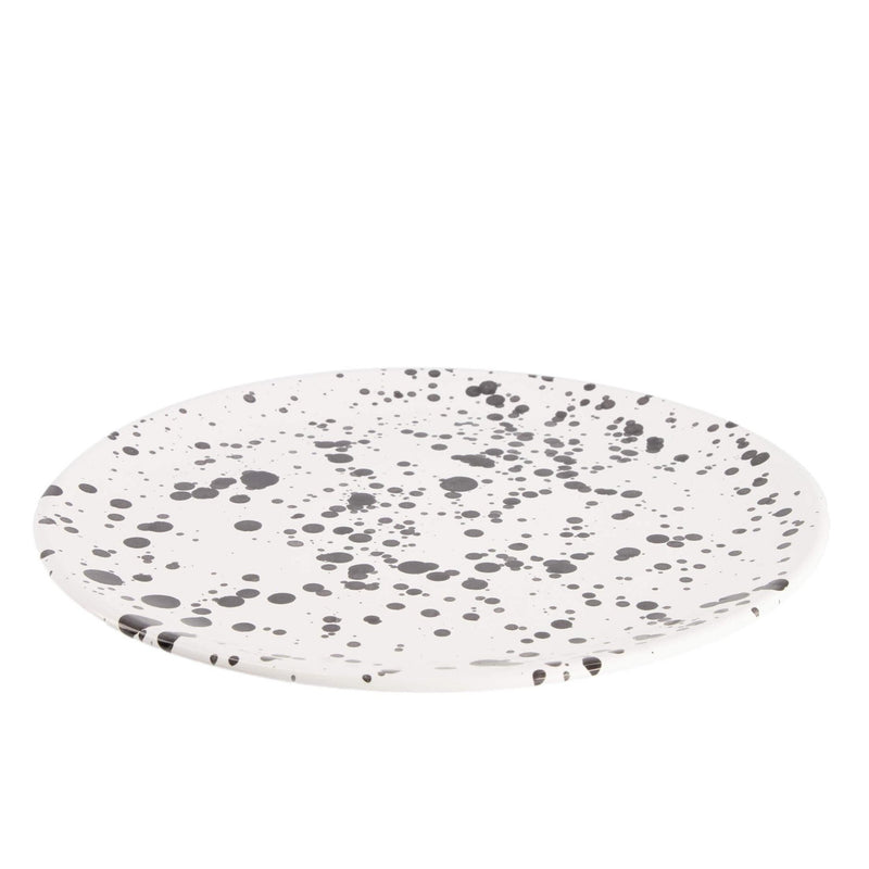 Gebäckteller weiß schwarz Spritzer Smammriato 16.5cm - Kleine Teller - Enza Fasano