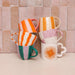 Geblokte Mok Roze Wit (set van 4) - Mokken - All the Luck in the World