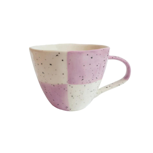Geblokte Mok Roze Wit (set van 4) - Mokken - All the Luck in the World