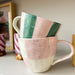 Geblokte Mok Roze Wit (set van 4) - Mokken - All the Luck in the World
