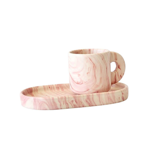 Kaffeetasse mit Tablett rosa Marmor Pó de Barro - FOODIES IN HEELS