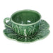 Kaffeetasse und Untertasse Kohlblatt grün Bordallo Pinheiro - FOODIES IN HEELS