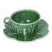 Kaffeetasse und Untertasse Krautblatt grün - Tassen - Bordallo Pinheiro