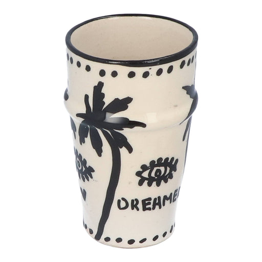 Mok Palmtree Cappuccino Black & White 10cm - Mokken - Dreamer Collectives