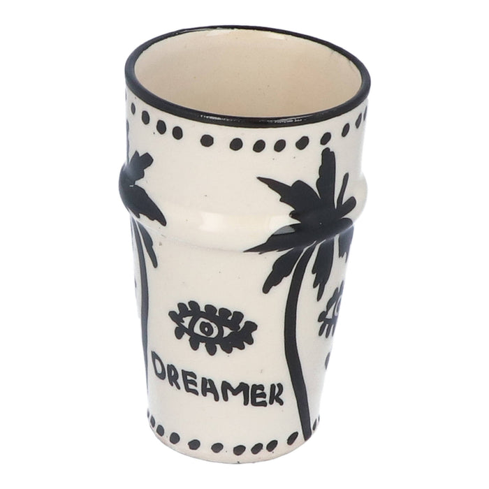 Mok Palmtree Cappuccino Black & White 10cm - Mokken - Dreamer Collectives