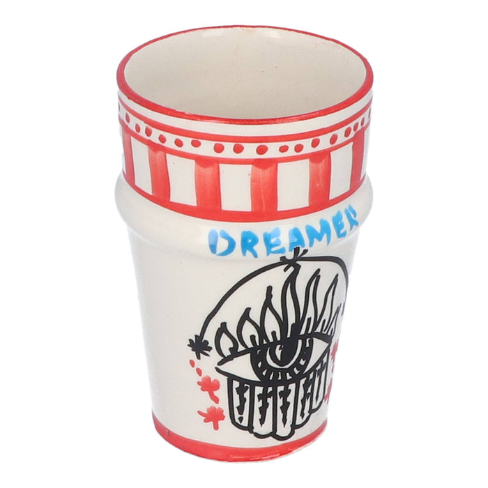 Mok Palmtree Cappuccino Circus Eye Red & White 10cm - Mokken - Dreamer Collectives