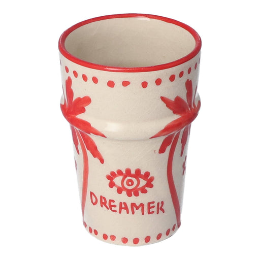 Mok Palmtree Cappuccino Red & White 10cm - Mokken - Dreamer Collectives