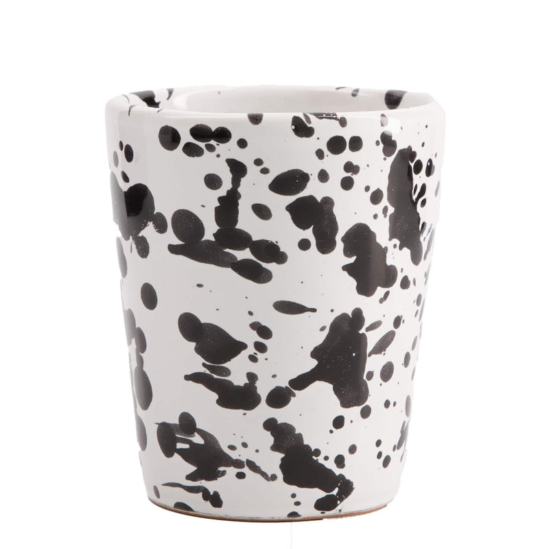 Becher weiß schwarz Spritzer Smammriato - Tassen - Enza Fasano