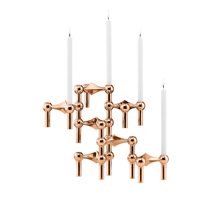 Nagel kaarsenhouder rose gold (stapelbaar) (set van 3) - Kandelaren - Stoff Nagel