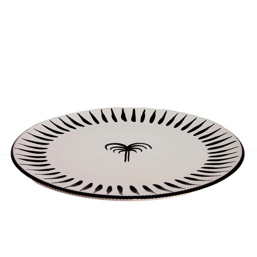 Platzteller Palme weiß schwarz Pizzolato 31,5cm - Platzteller - Enza Fasano