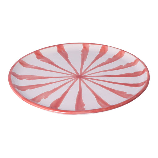 Ontbijtbord Granada streep coral 22cm - Kleine borden - Lenta Living