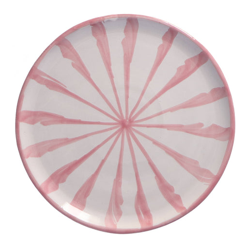 Ontbijtbord Granada streep roze 22cm - Kleine borden - Lenta Living