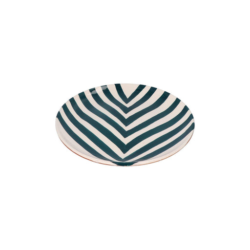 Frühstücksteller mit Chevron-Muster teal 23cm - Kleine Teller - Casa Cubista