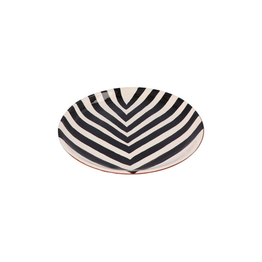 Frühstücksteller mit Chevron-Muster schwarz 23cm - Kleine Teller - Casa Cubista
