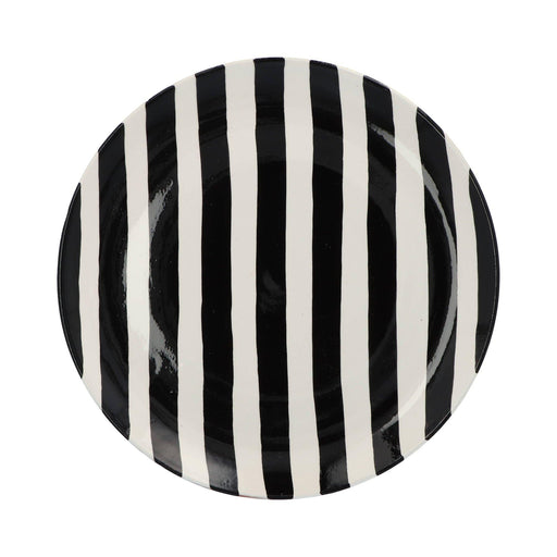 Frühstücksteller mit Streifenmuster schwarz 23cm - Kleine Teller - Casa Cubista