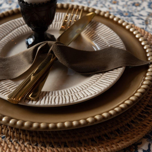 Ontbijtbord Stripes 20cm sand - Kleine borden - Mateus