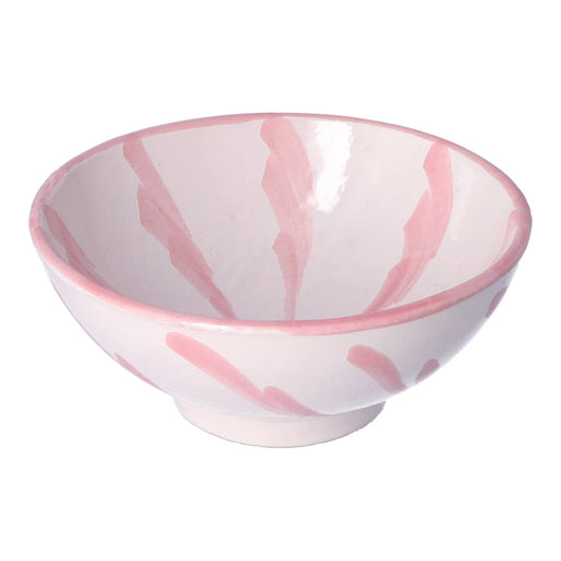 Frühstücksschüssel Granada gestreift rosa 15cm - Schalen - Lenta Living