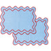 Placemats wavy blauw (set van 2) - Placemats - Kulu Club