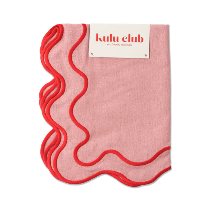 Placemats wavy roze (set van 2) - Placemats - Kulu Club