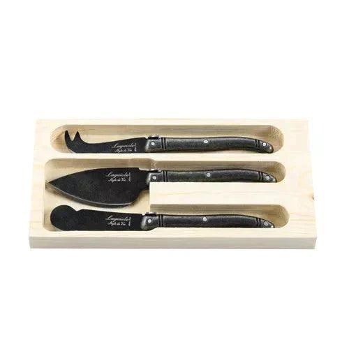 Premium Line Käsemesserset Black Stonewash (3er Set) - Käsemessersets - Laguiole Style de Vie