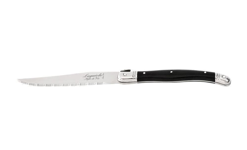 Premium Line Steakmesser schwarz im Holztablett (6er Set) - Besteck - Laguiole Style de Vie