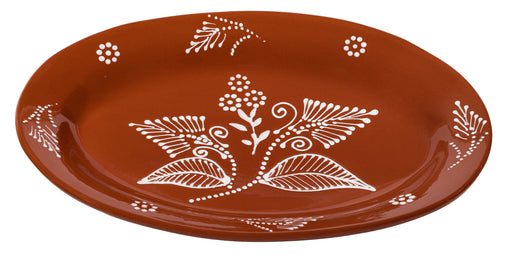 Schaal terracotta wit beschilderd 40x26cm - Schalen - Socerâmica