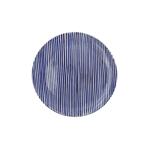 Serviertablett mit schmalem Streifenmuster blau 40cm Casa Cubista - FOODIES IN HEELS