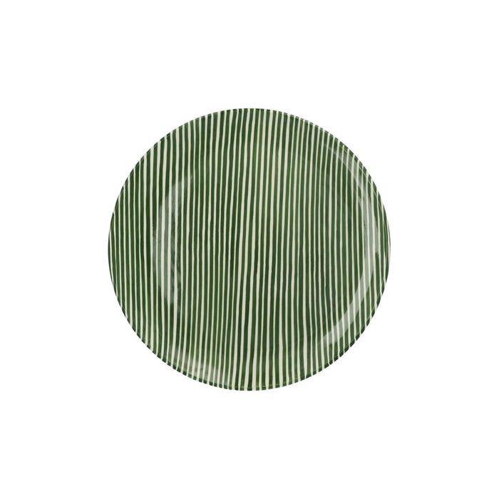 Serviertablett mit schmalem Streifenmuster dunkelgrün 40cm Casa Cubista - FOODIES IN HEELS