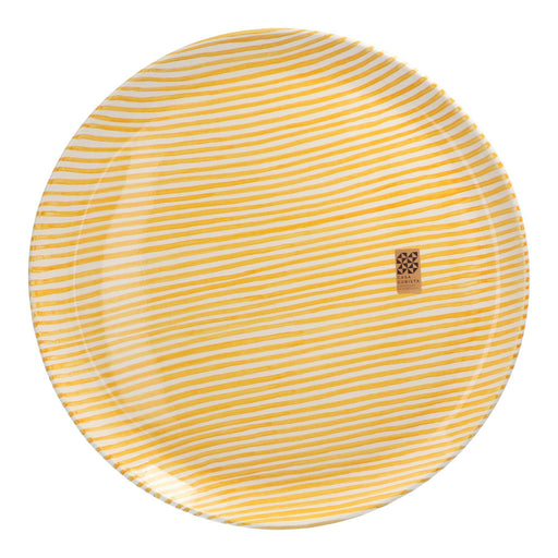Serviertablett mit schmalem Streifenmuster gelb 40cm Casa Cubista - FOODIES IN HEELS