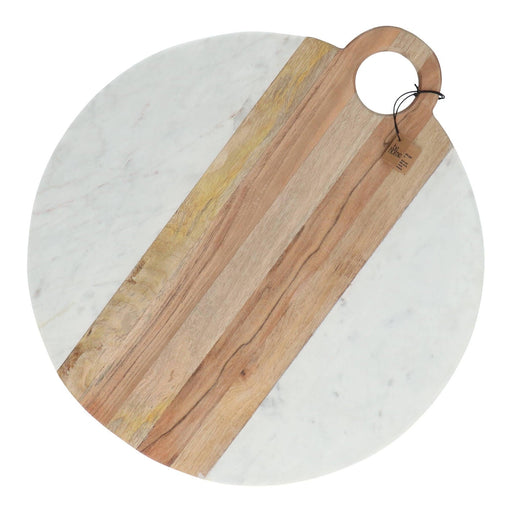 Serveerplateau Moa marmer en hout 39,5cm - Borrelplateaus - Be Home