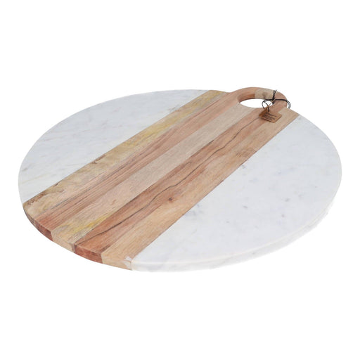Serveerplateau Moa marmer en hout 39,5cm - Borrelplateaus - Be Home