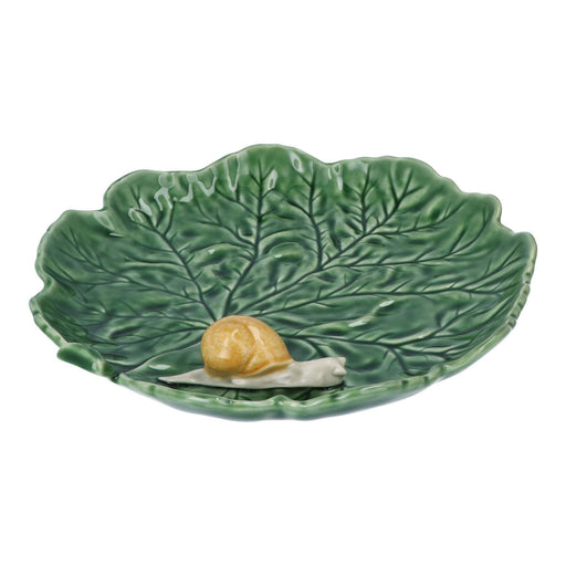 Servierschale Grünkohlblatt mit Schnecke 29cm - Schalen - Bordallo Pinheiro