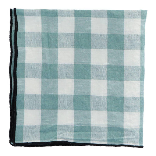 Serviette Bourdon Canvas Mimi Vichy - Vichy Aqua & Bourdon Noir (6er Set) - Servietten - Maison de Vacances
