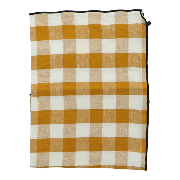 Servet Bourdon Canvas Mimi Vichy - Vichy Ocre & Bourdon Noir (set van 6) - Servetten - Maison de Vacances