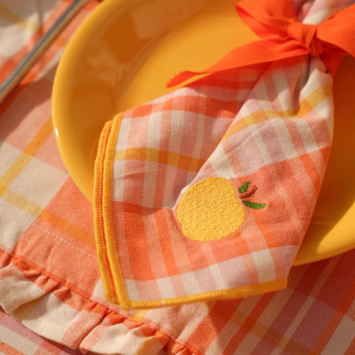 Serviette Delvaux Papaya 40cm (2er Set) - Servietten - Maison Dinette