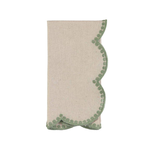 Serviette Gotas grün gestickt 45x45cm - Servietten - Mariaida Home