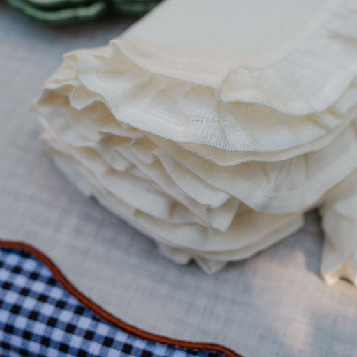 Serviette Ruffle elfenbeinweiß 45x45cm - Servietten - Mariaida Home
