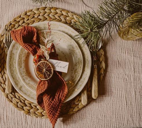 Serviette Rust Rot 40x40cm (2er Set) - Servietten - Les Pensionnaires