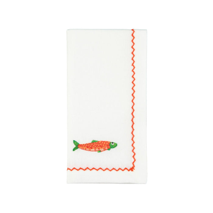 Serviette Sardine Orange 35x50cm - Servietten - Mariaida Home