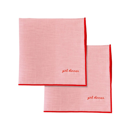 Servetten 100% linnen Girl Dinner 40x40cm (set van 2) - Servetten - Kulu Club