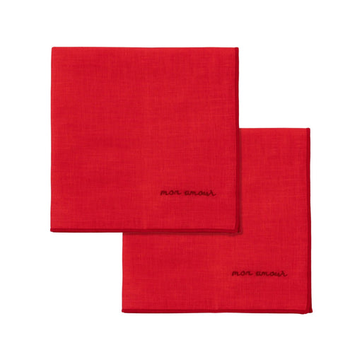 Servetten 100% linnen Mon Amour 40x40cm (set van 2) - Servetten - Kulu Club