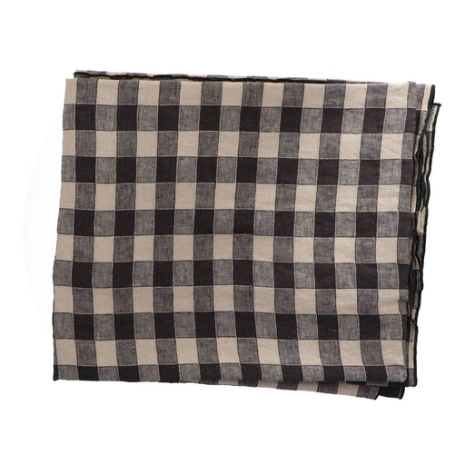 Tischtuch Bourdon Canvas Vintage Vichy - Fusain & Bourdon Fusain 170x170cm - Tischtücher - Maison de Vacances