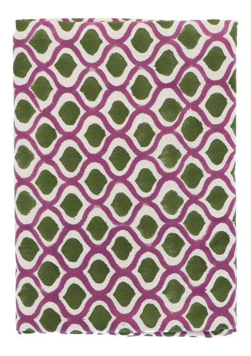 Tischdecke handbedruckte Baumwolle braun lila Motiv 250x150cm - Tischtücher - Les Ottomans
