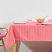 Tafelkleed Maglia Raya fychsia met roze oranje 160x160cm - Tafelkleden - Muaré